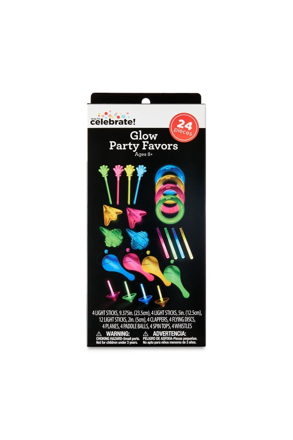 Multicolor Glow Party Favors, 24 Pieces, by Way To Celebrate