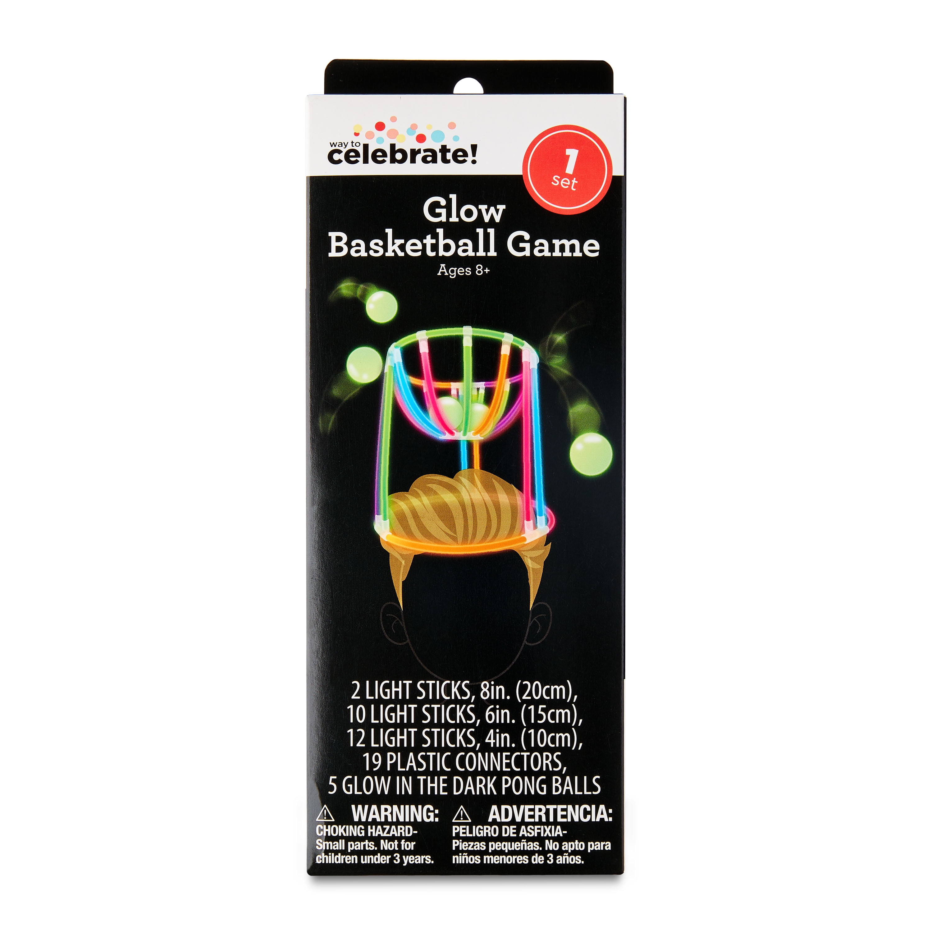 Multicolor Glow Party Favors, Basketball Game Set, 120 Gram, by Way To Celebrate. Age 8+