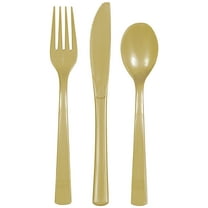 Plastic Disposable Cutlery Set, Gold, 24 Pieces, by Way To Celebrate
