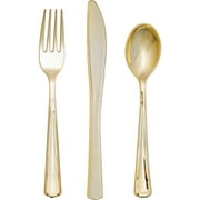 Way to Celebrate Gold Disposable Cutlery Party Supply Set 24 Ct. All Occasion