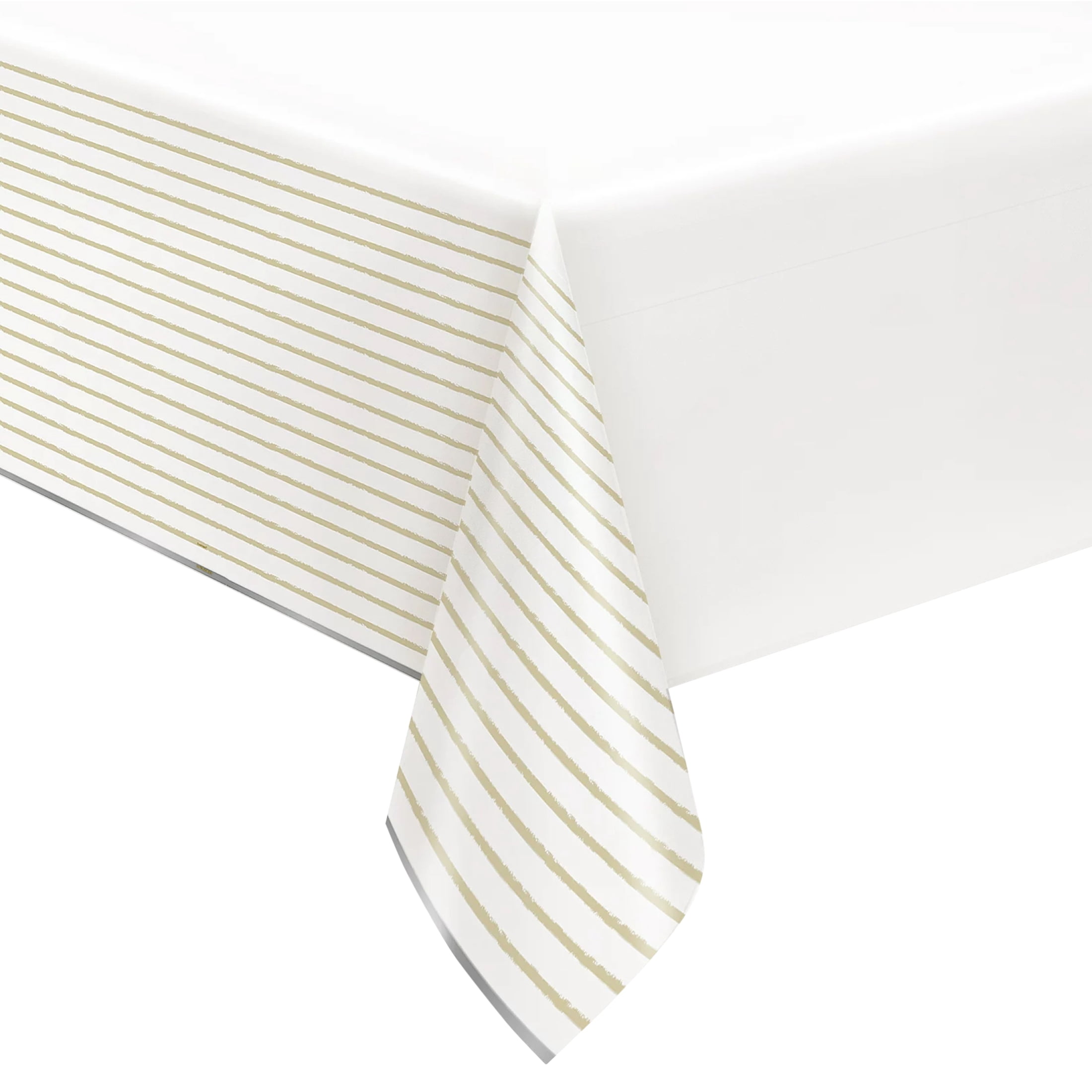 Rectangular 54" x 84" Gold Striped Metallic Table Cover, by Way To Celebrate