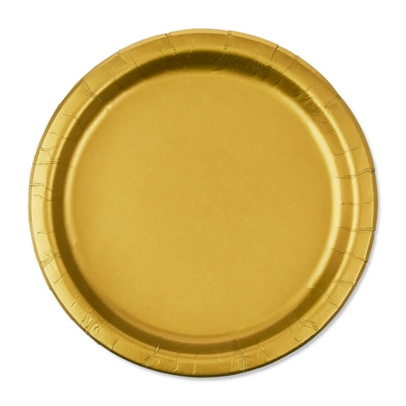 Disposable Paper Plates, 9", Gold, 20 Count, by Way To Celebrate