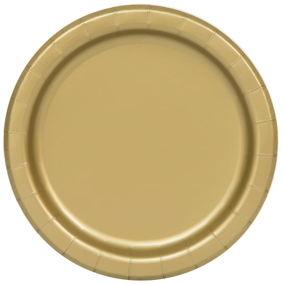 Way to Celebrate! Gold Paper Dinner Plates, 9in, 55ct