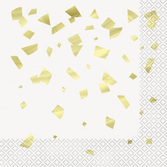 Way to Celebrate! Gold Terrazzo Paper Luncheon Napkins, 6.5in, 16ct