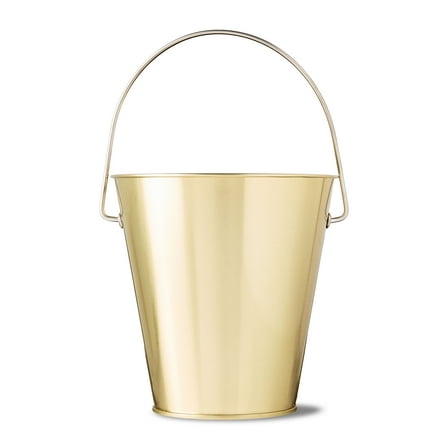 Gold Tin Pail with Handle, 4.6", by Way To Celebrate