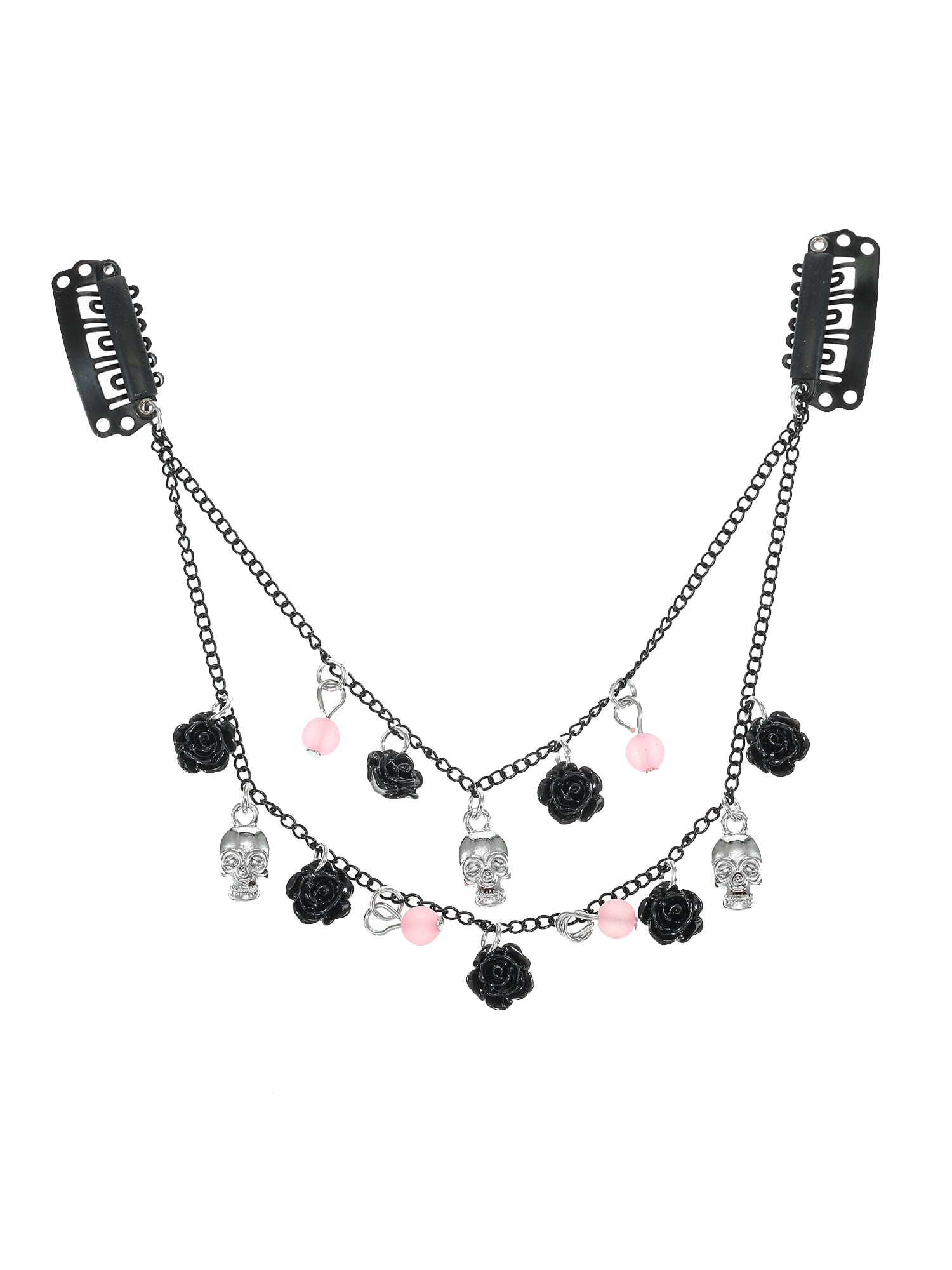 Way to Celebrate Halloween 2-Row Hair Charms Clip, Black, 1 Piece