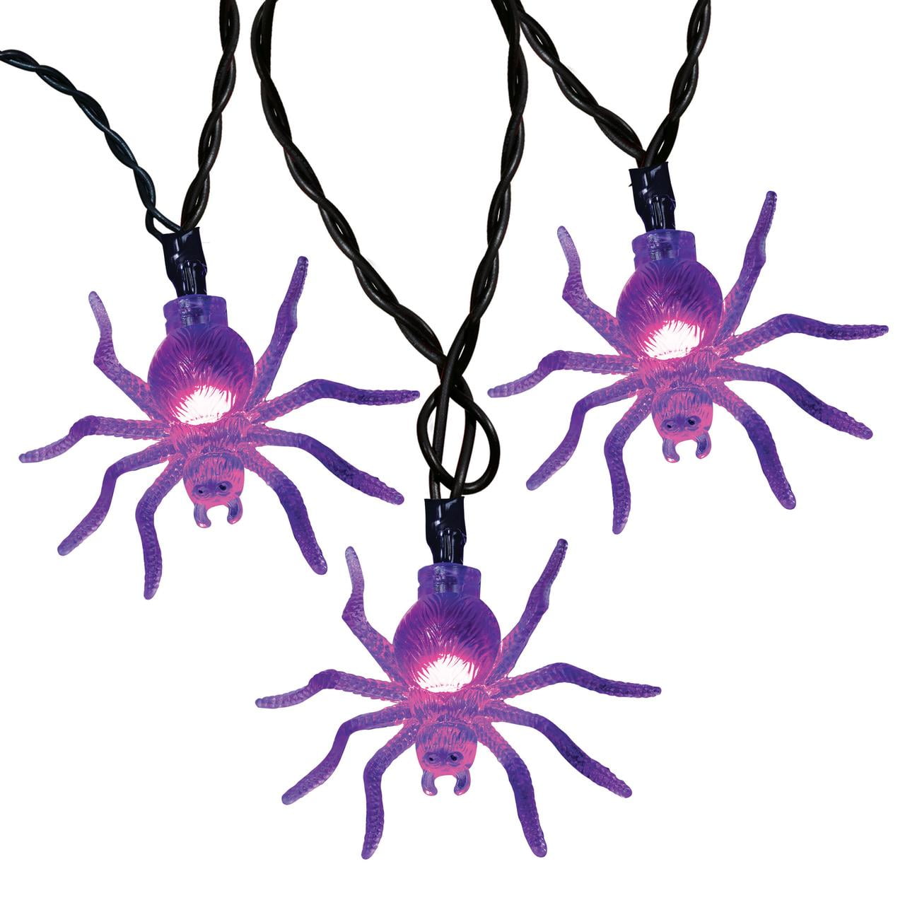 Way to Celebrate Halloween 20Count Battery Operated Purple LED Spider