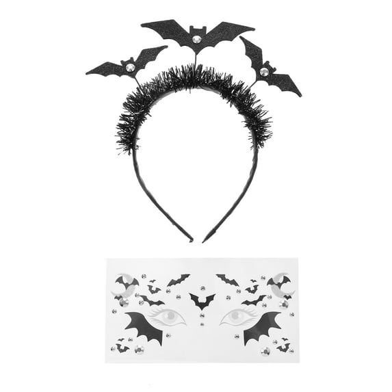 Way to Celebrate Halloween "Batty" Headband and Temporary Tattoo Set, 2 Pieces