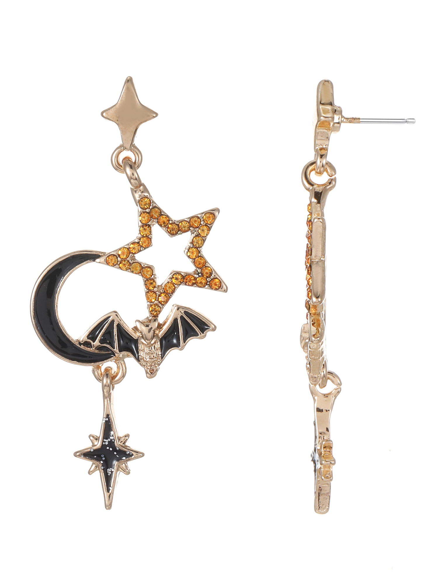 Way to Celebrate Celestial Bat Halloween Earrings, 1 Pair