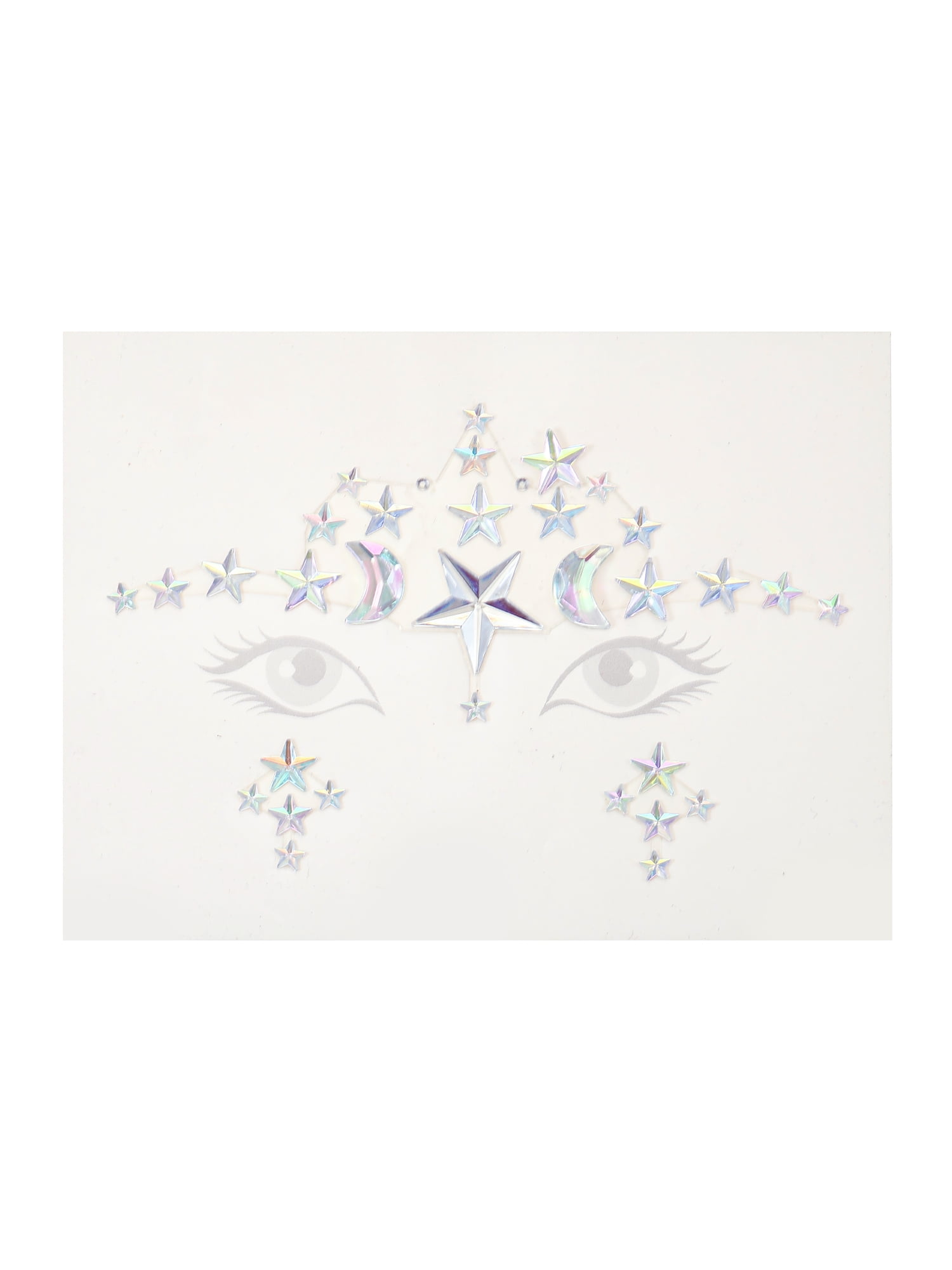 Way to Celebrate Halloween Crystal Stars Temporary Face Gems, Stick-on, 1 Sheet