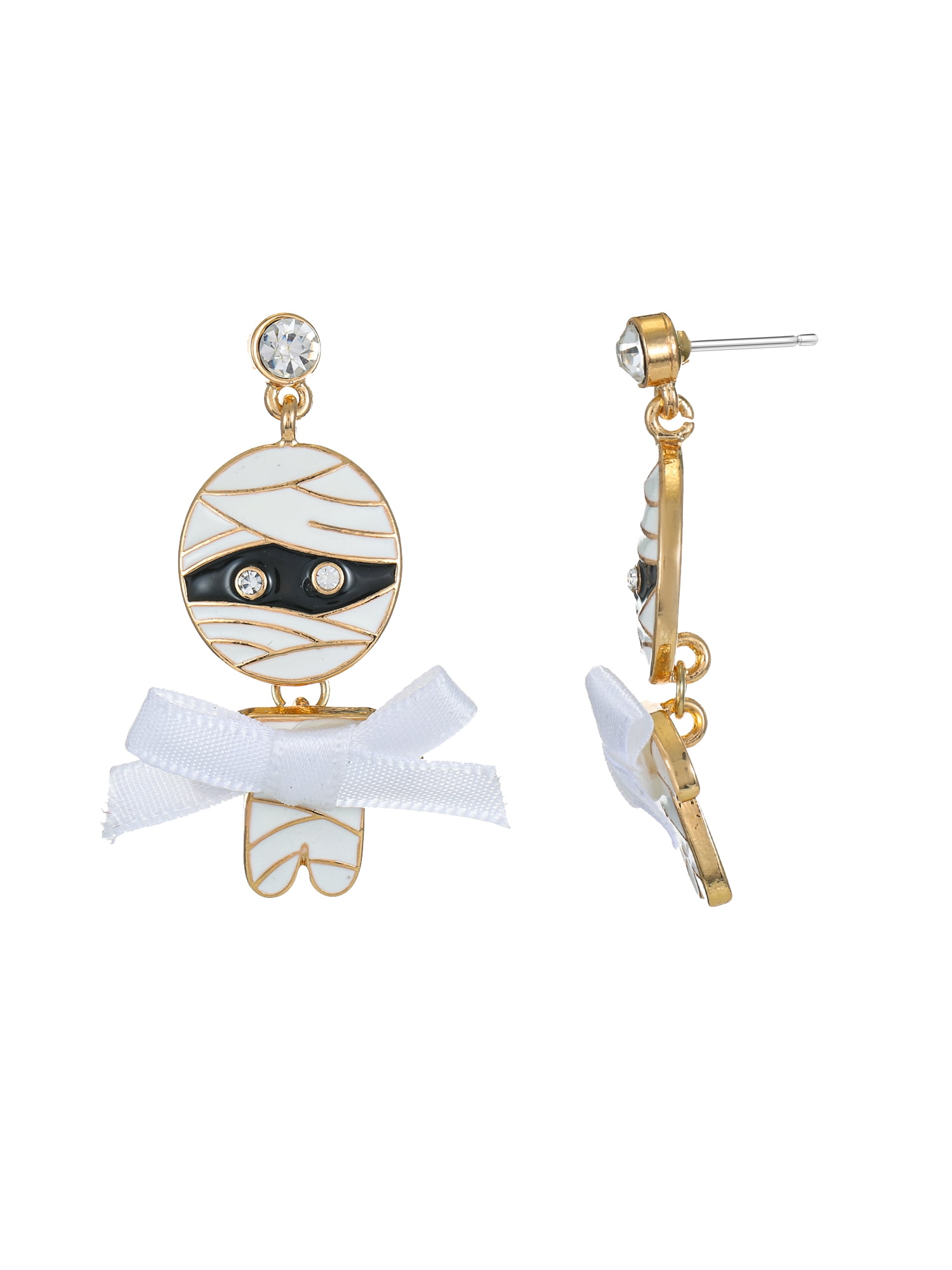 Way to Celebrate Halloween Dangling Mummy Earring with Bow, 1 Pair