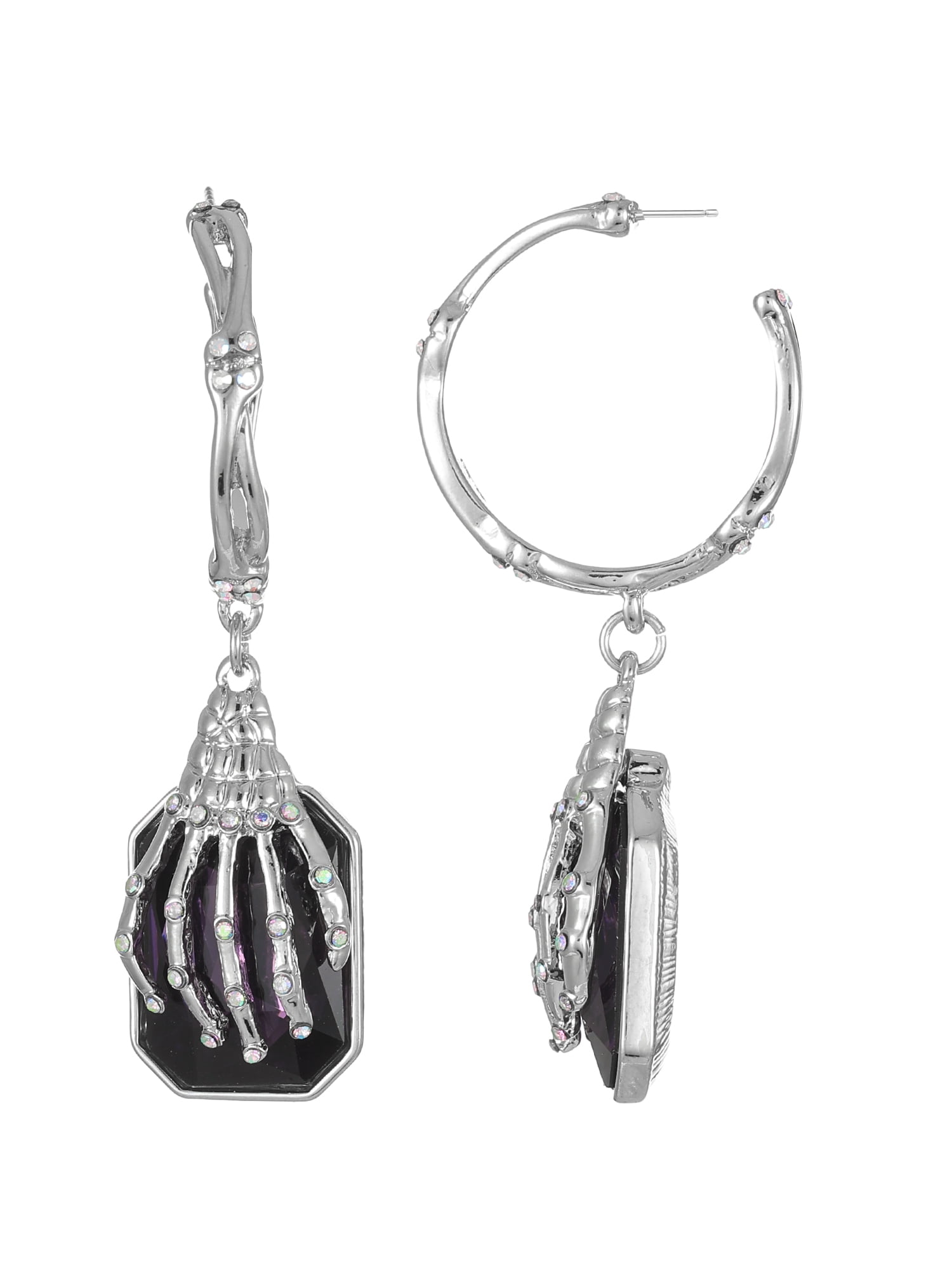 Way to Celebrate Halloween Dangling Skeleton Hand Earrings, 1 Pair, Female