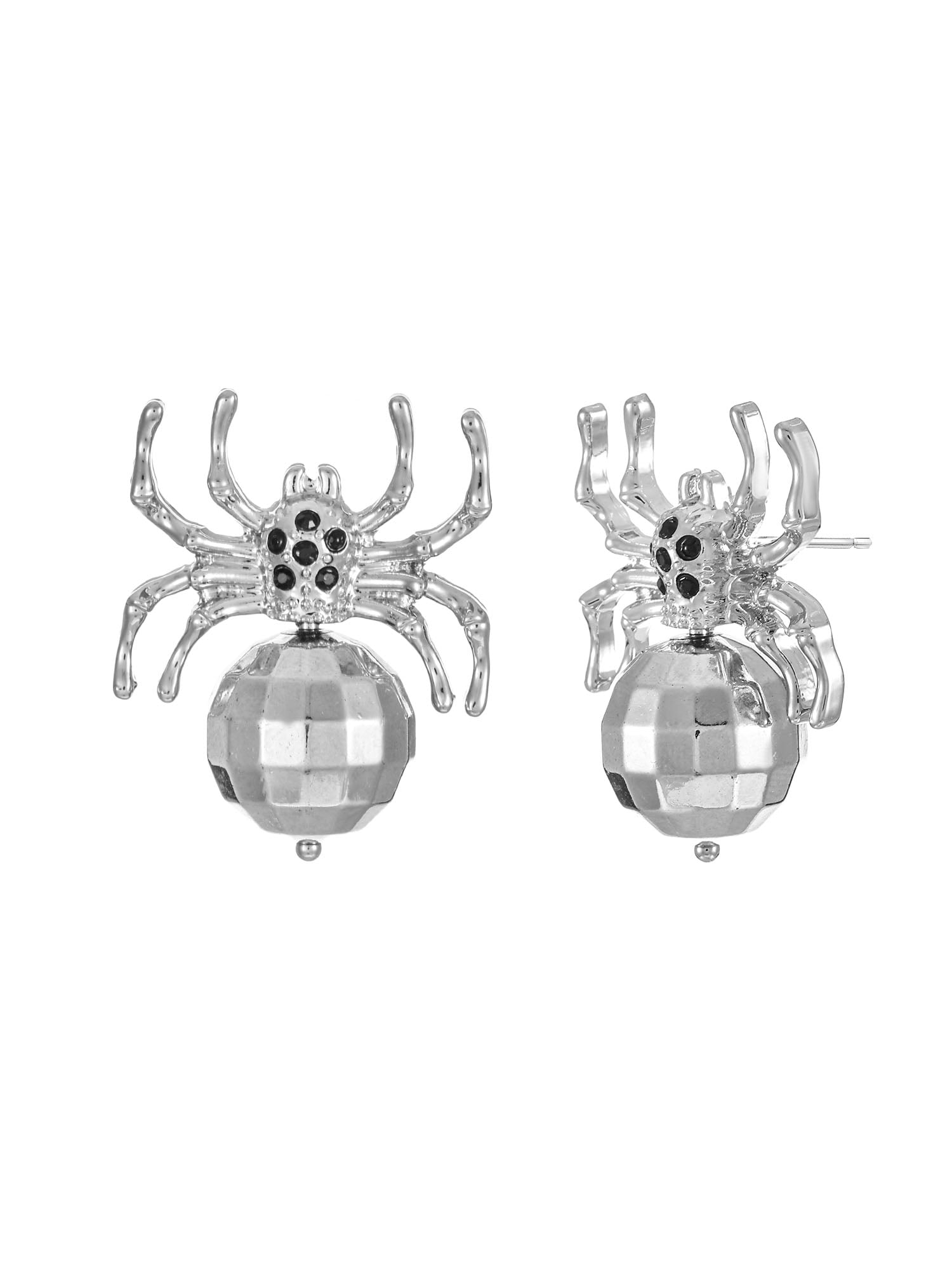Way to Celebrate Disco Ball Spider Halloween Earrings, 1 Pair