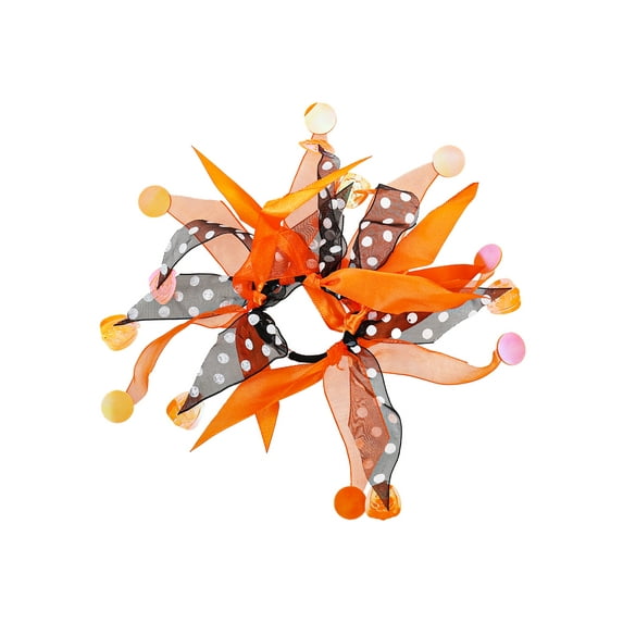 Way to Celebrate Halloween Embellished Hair Elastic/Scrunchie, Black and Orange, 1 Piece
