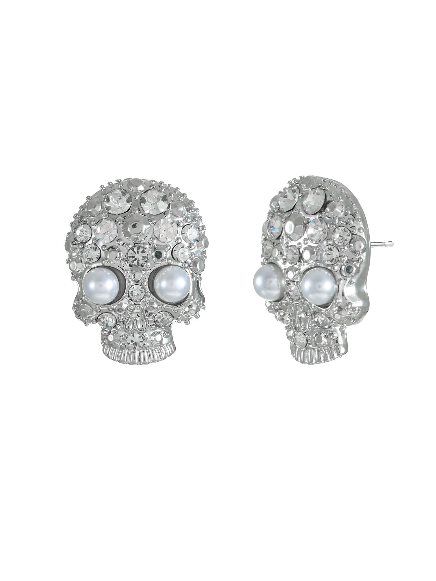 Way to Celebrate Skull Embellished Halloween Earrings, 1 Pair