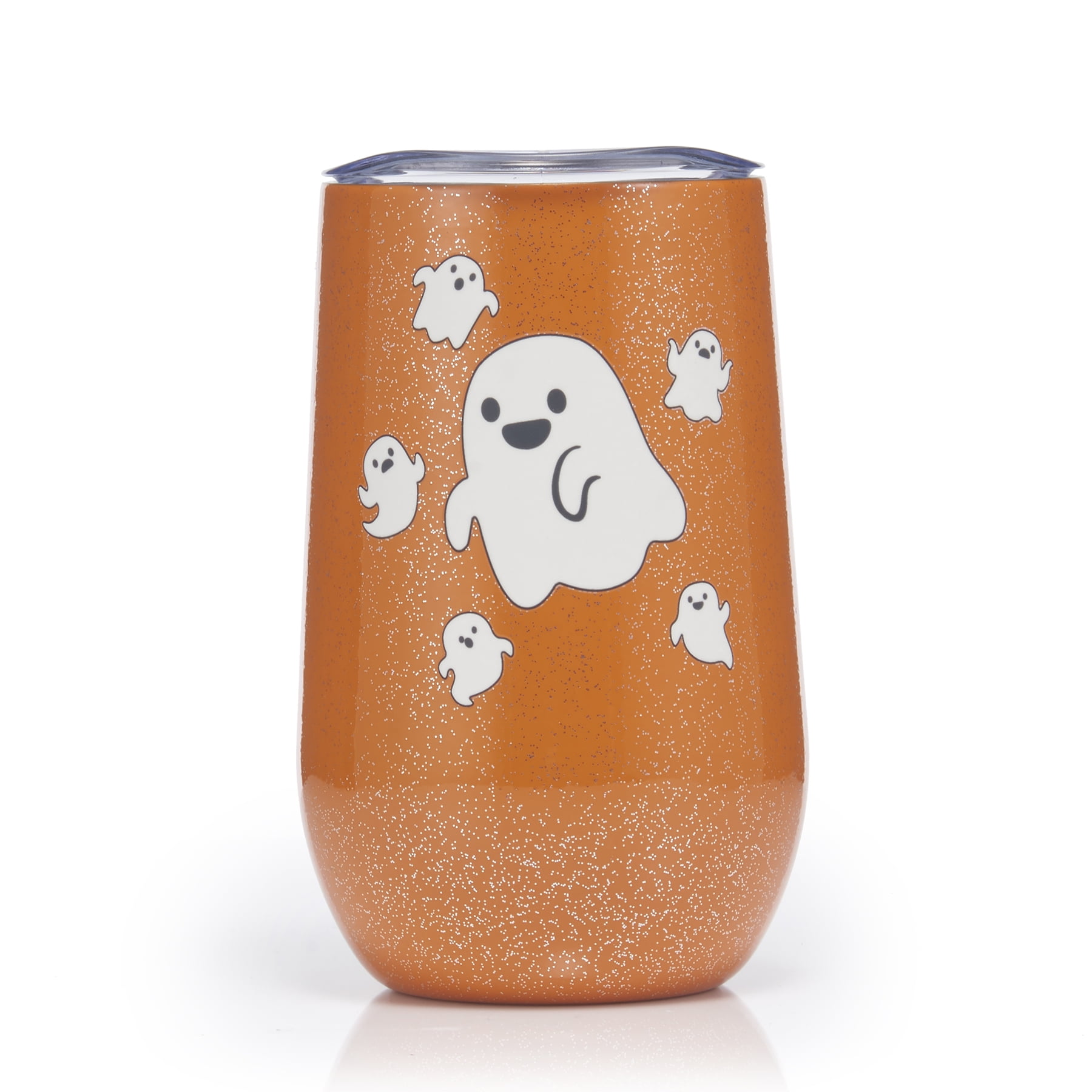 Kids Glittered 12 Oz Tumbler With Straw. Halloween Themed