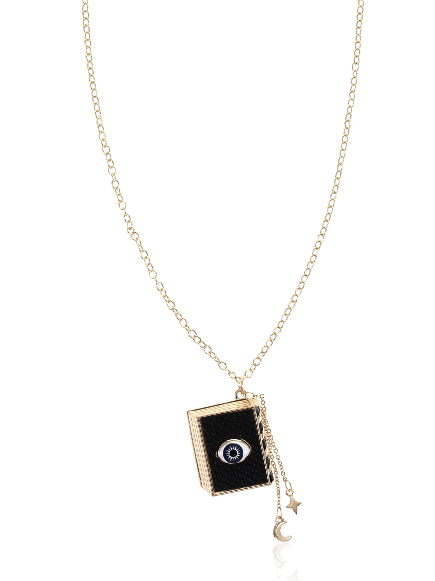Way to Celebrate Spellbook Gold Halloween Pendant Necklace, 1 Piece