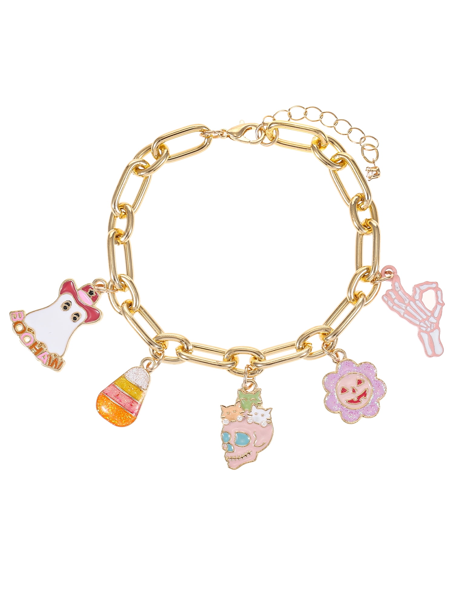 Way to Celebrate Halloween Goldtone Let's Boogie" Charm Bracelet, 1 Piece