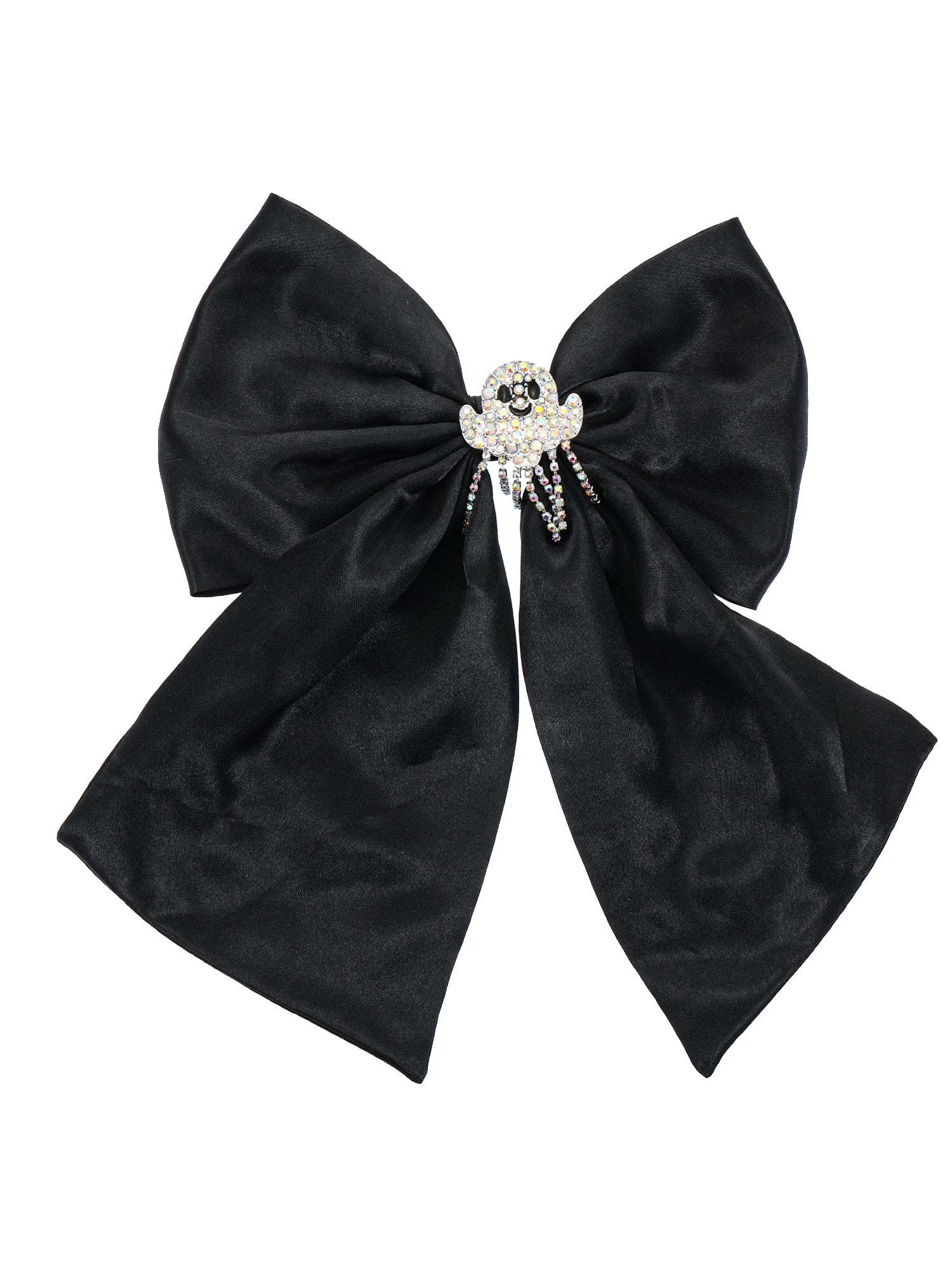 Way to Celebrate Halloween Hair Bow with Ghost Embellishment, Barrette, Black , 1 Piece