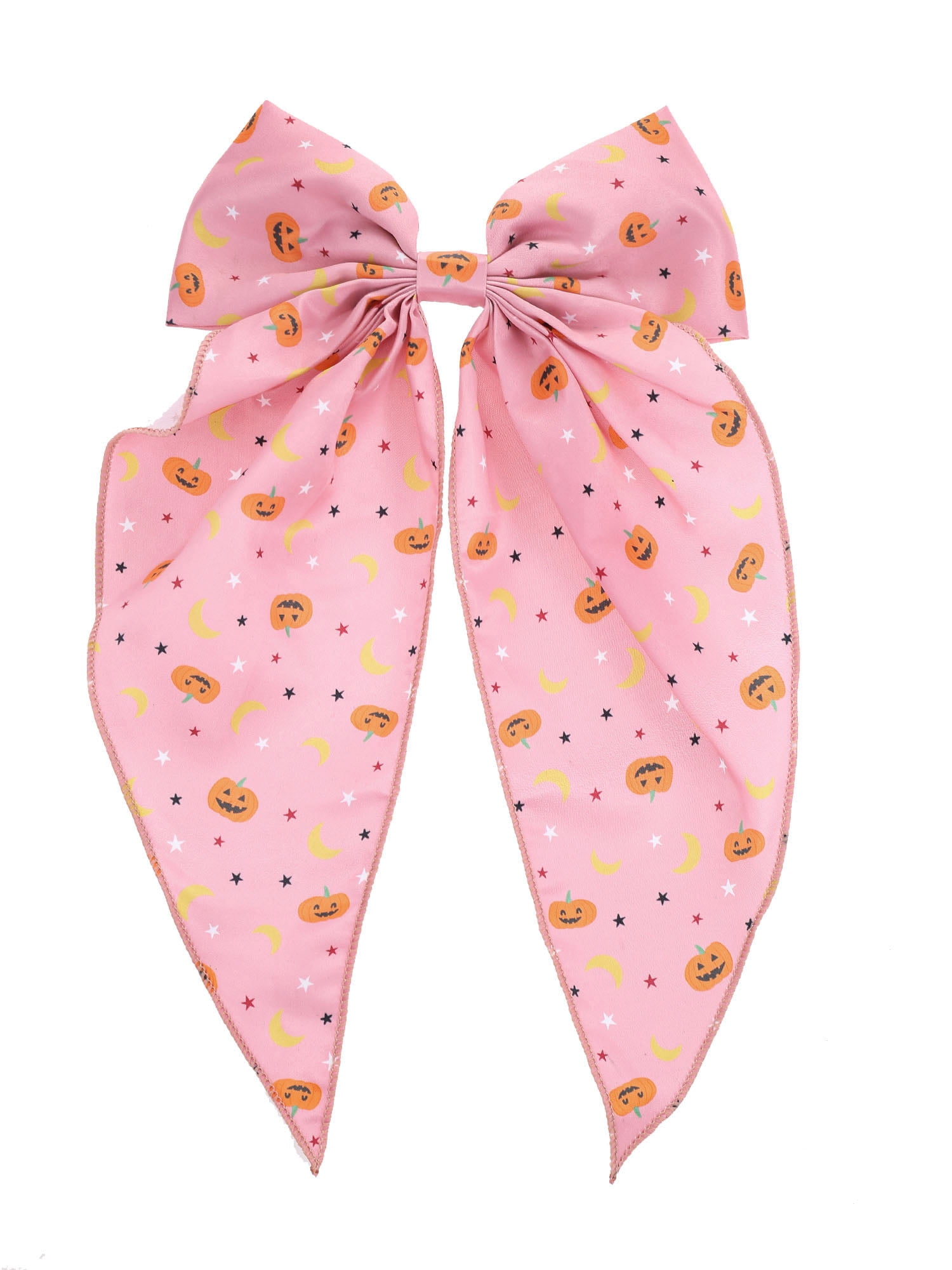 Way to Celebrate Pink Jack-O-Lantern Print Halloween Hair Bow, 1 Piece
