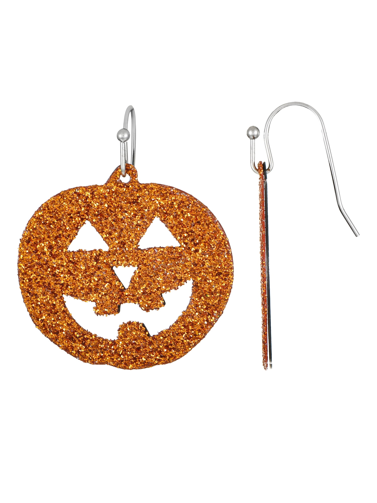 Way to Celebrate Halloween Pumpkin Glitter Earring, 1 Pair, Female