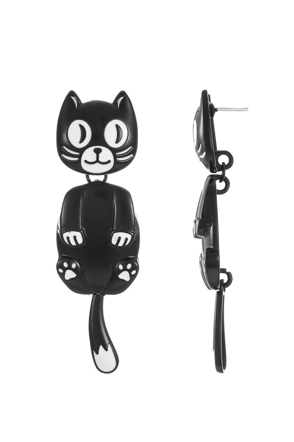 Retro Cat Halloween Earrings, 1 Pair