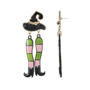Way to Celebrate Striped Witch Halloween Dangle Earrings, 1 Pair