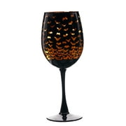 Way to Celebrate Halloween Two Tone Wine Glass Bats