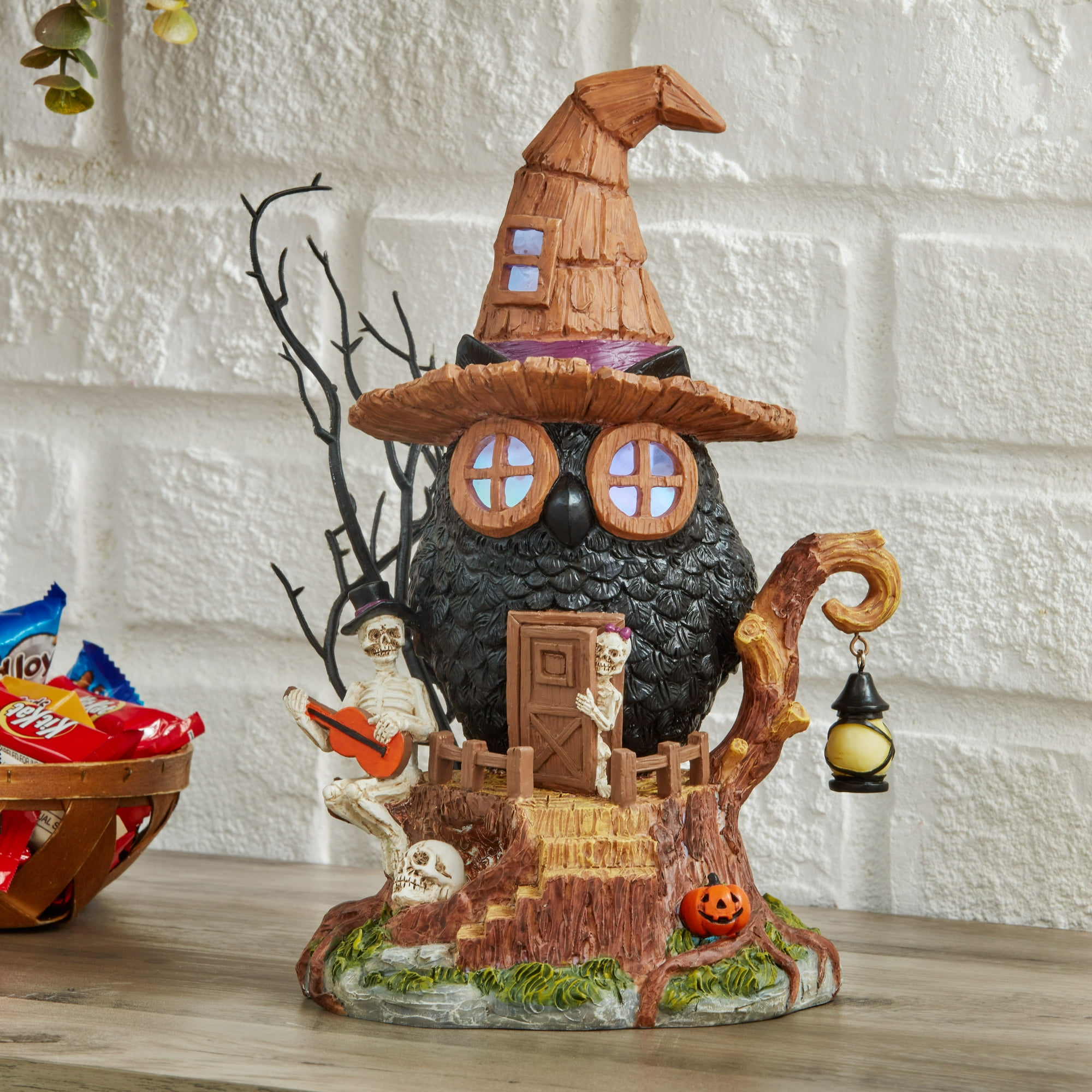 Way to Celebrate Halloween Village 6-Inch House Figurine, Owl ...