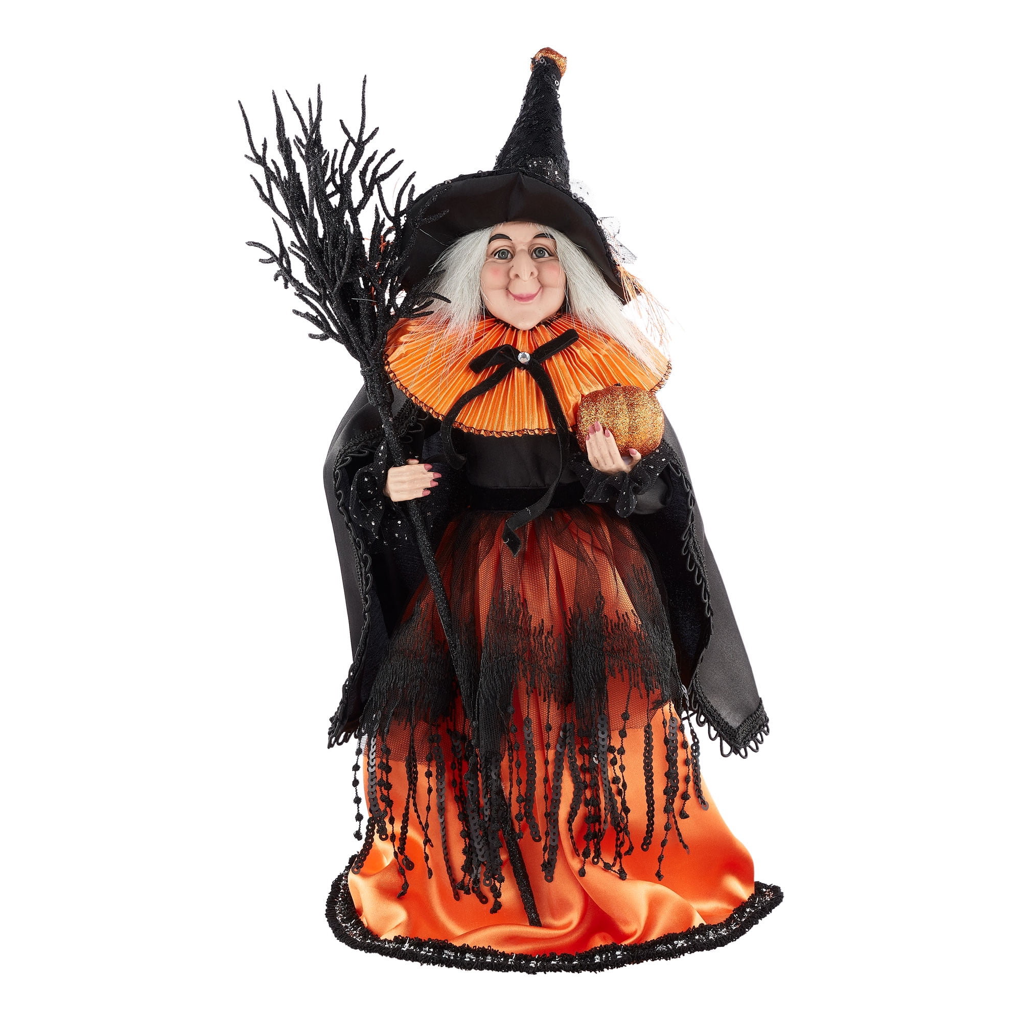 Way to Celebrate Halloween Witch Figurine, Pumpkin