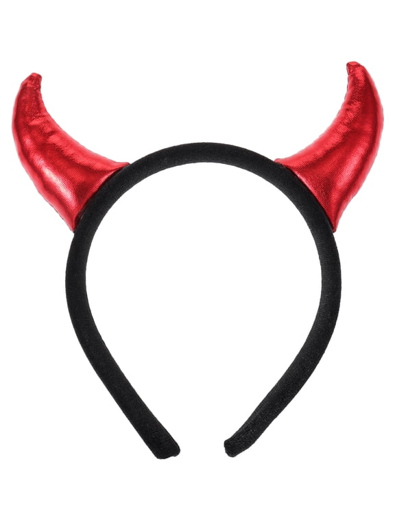 Halloween Women's Devil Horns Headband, Red