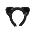 thumbnail image 1 of Way To Celebrate Halloween Women's Fuzzy Cat Ears Headband, Black, 1 of 4