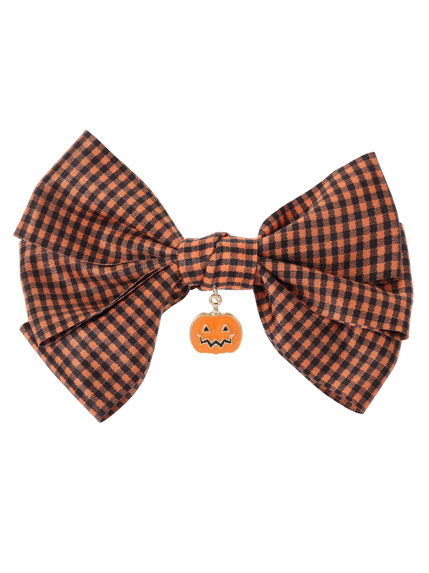 Way to Celebrate Halloween Women's Ghingham Pumpkin Bow Hair Clip, Multicolor, 1 Piece, Alligator Hair Clip