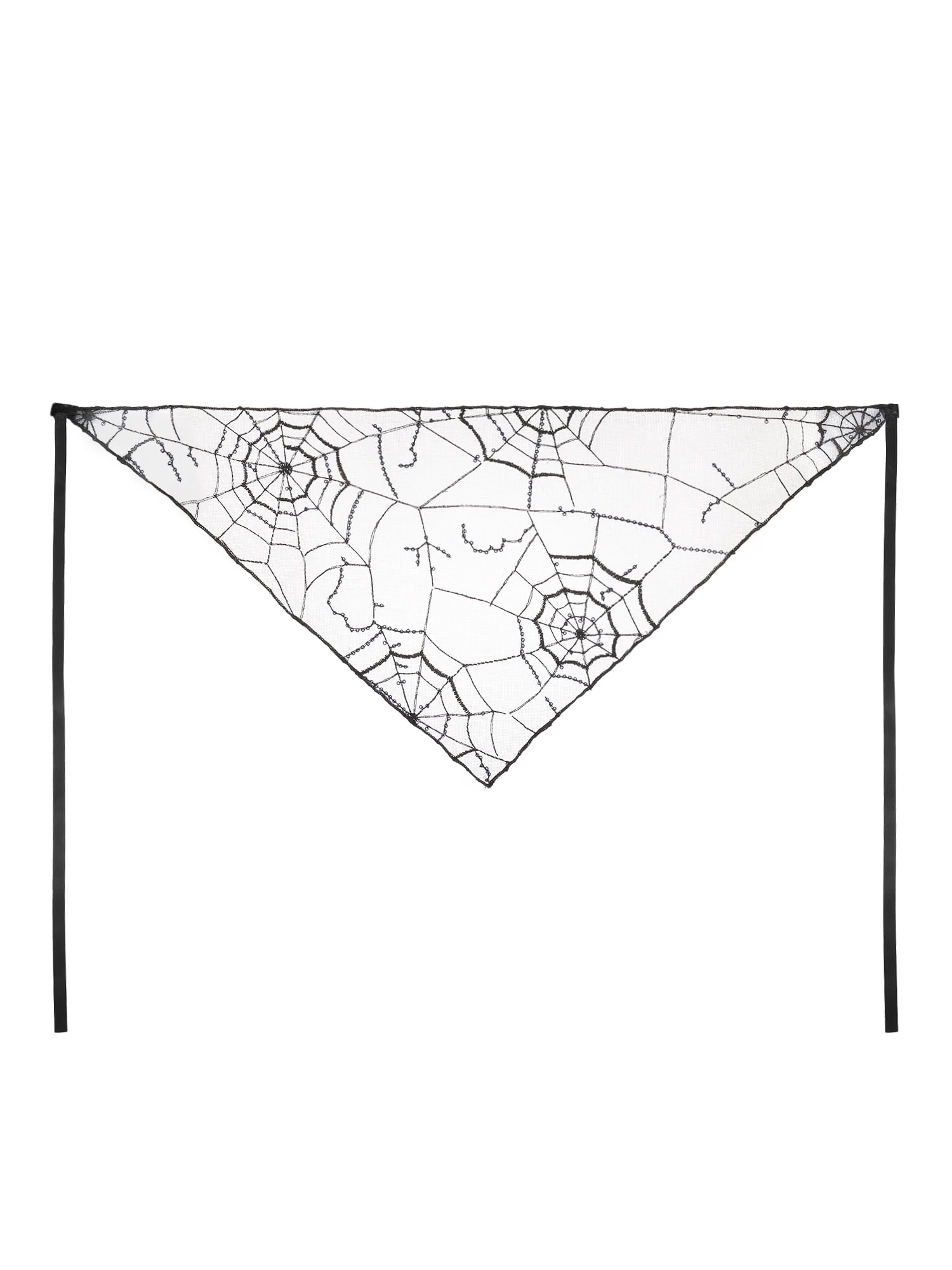 Way To Celebrate Halloween Women's Spiderweb Lace Hair Bandana, Black