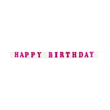 Pink Happy Birthday Foil Fringe Party Banner, 7', by Way To Celebrate