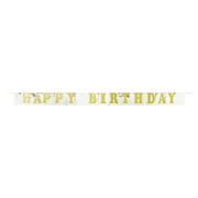 (3 pack) Gold Happy Birthday Foil Fringe Party Banner, 7', by Way To Celebrate
