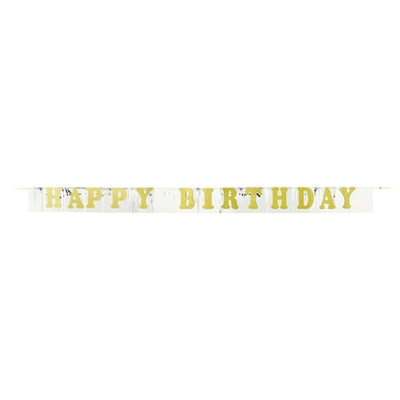 Gold Happy Birthday Foil Fringe Party Banner, 7', by Way To Celebrate