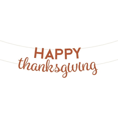 Way to Celebrate "Happy Thanksgiving" Glitter Banner, 2 ct