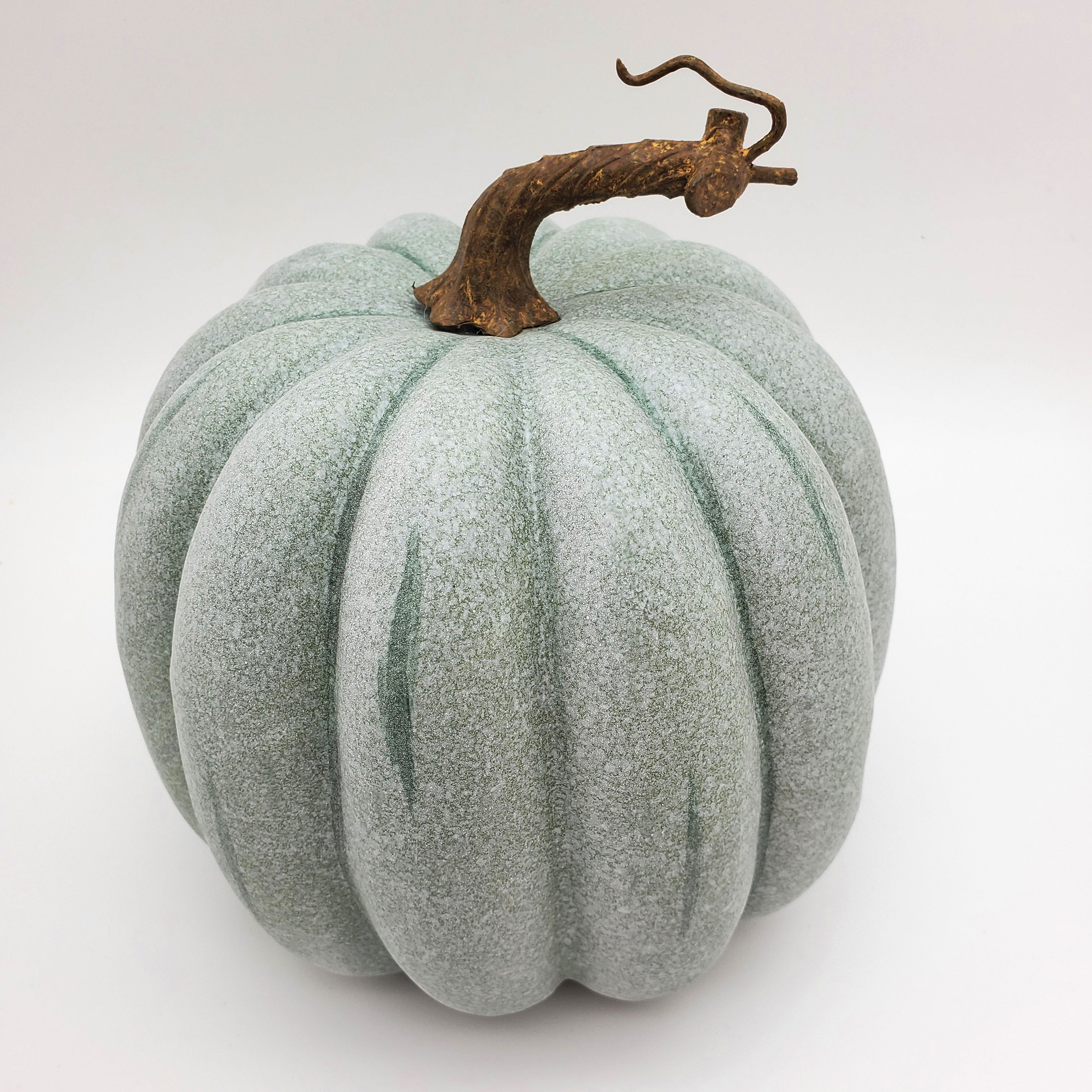 Way to Celebrate Harvest Decor Tall Teal Pumpkin 7.5” x 8”