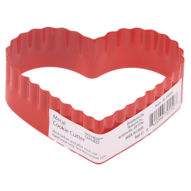 Way to Celebrate Heart Cookie Cutter, Red, Stainless Steel, Double Side