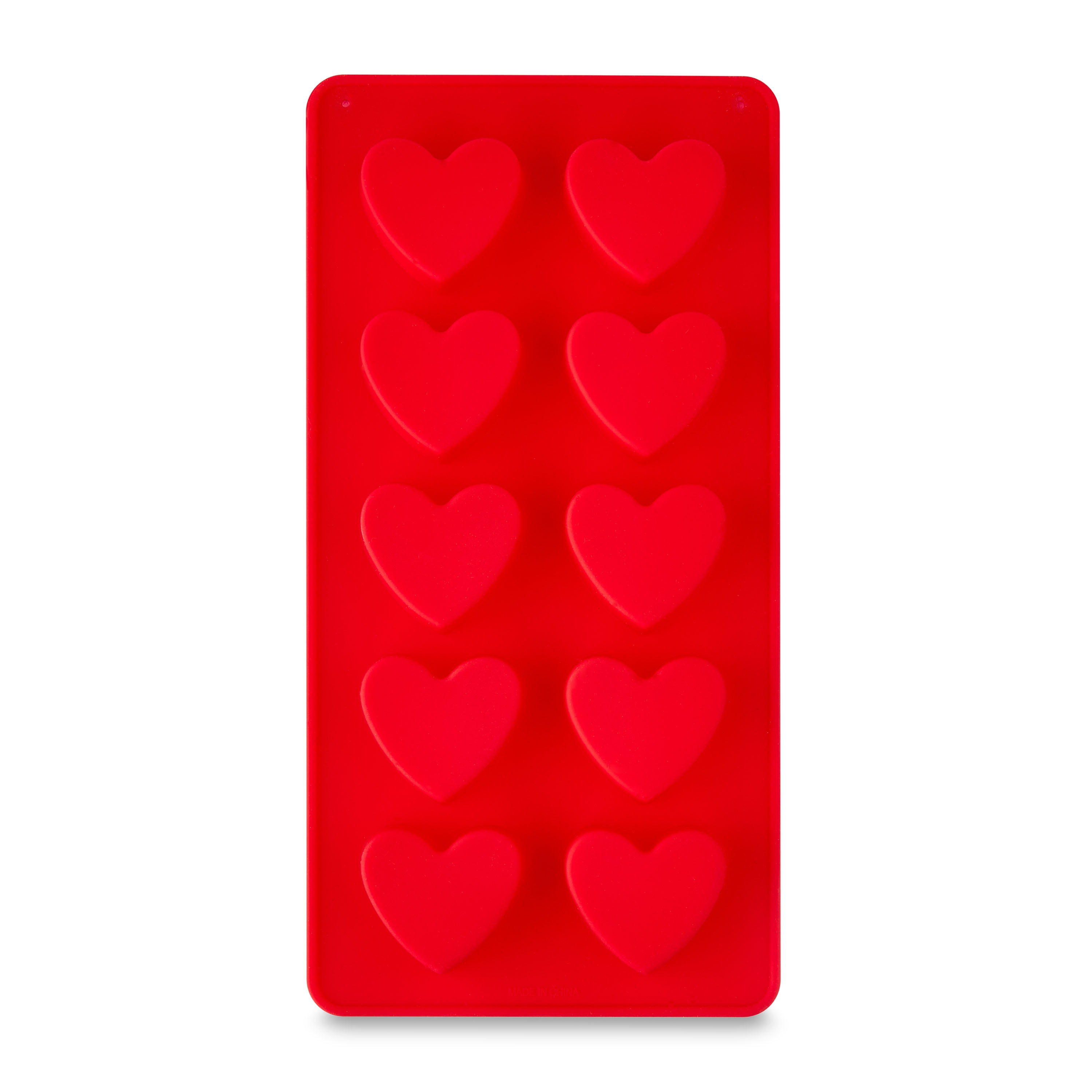 1 Count, 4 x 8 IN, 10-Cavity, Heart Shape, Silicone Chocolate, Candy and Baking Mold, by Way To Celebrate