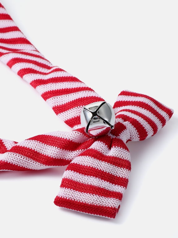 Holiday Women's Candy Cane Striped Hair Bow, Red/White, 1 Piece, Barrette Hair Clip