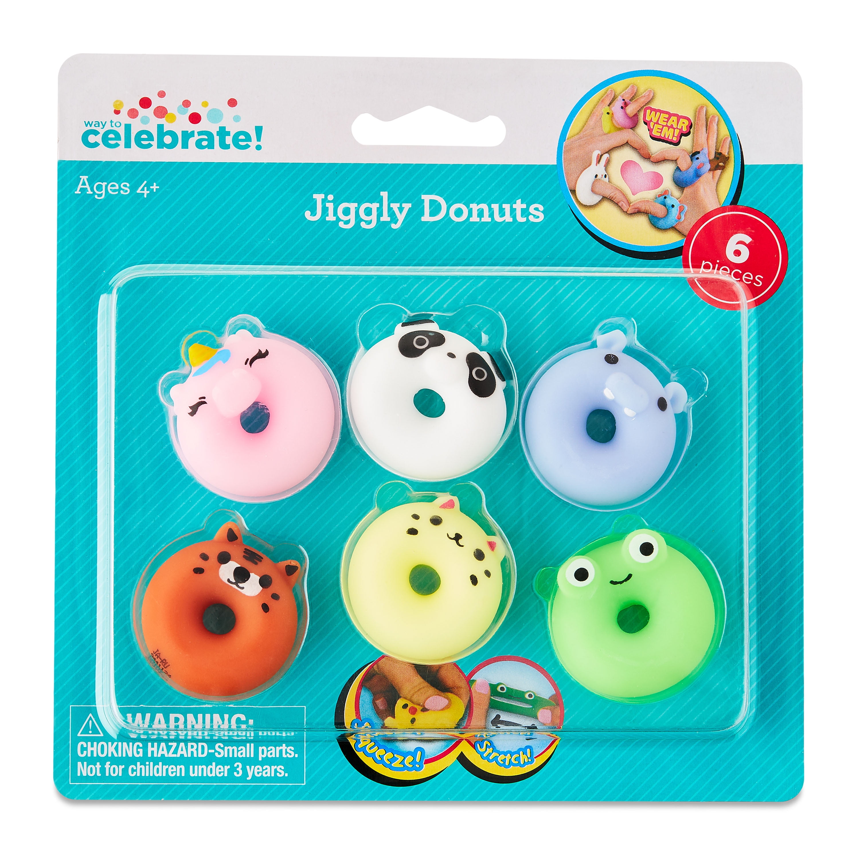 Multicolor Jiggly Donuts Party Favors, 6 Count, by Way To Celebrate