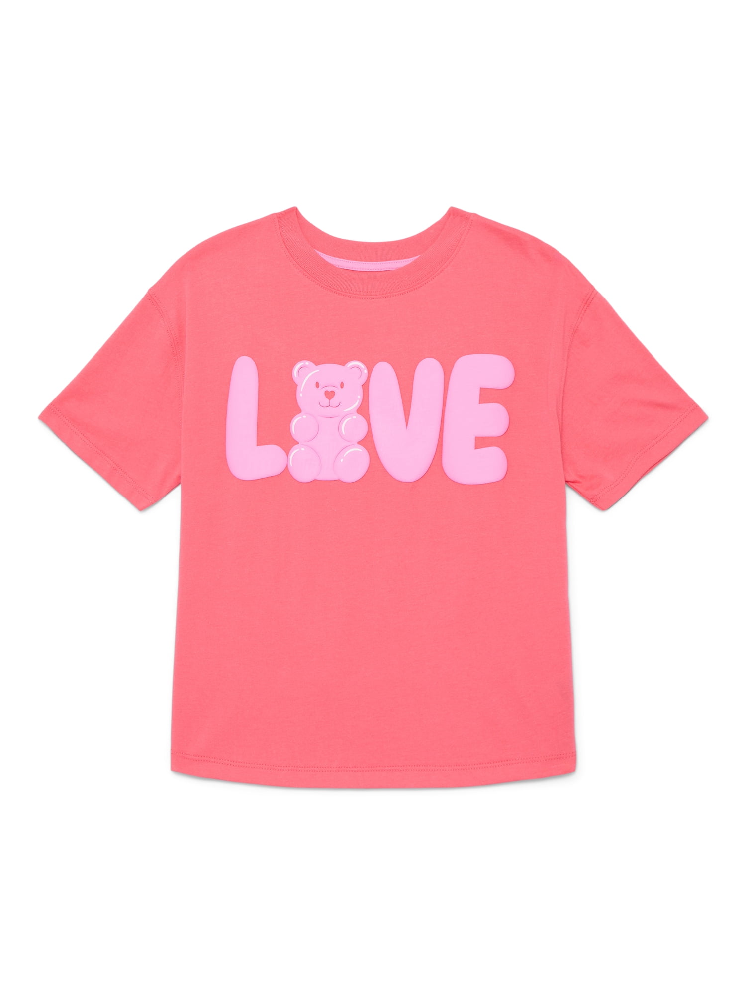 Valentine's Day Girls Bear Graphic Tee from Way to Celebrate, Sizes 4-16