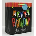 Way to Celebrate Large Black Paper Gift Bag Happy Birthday to You, 10