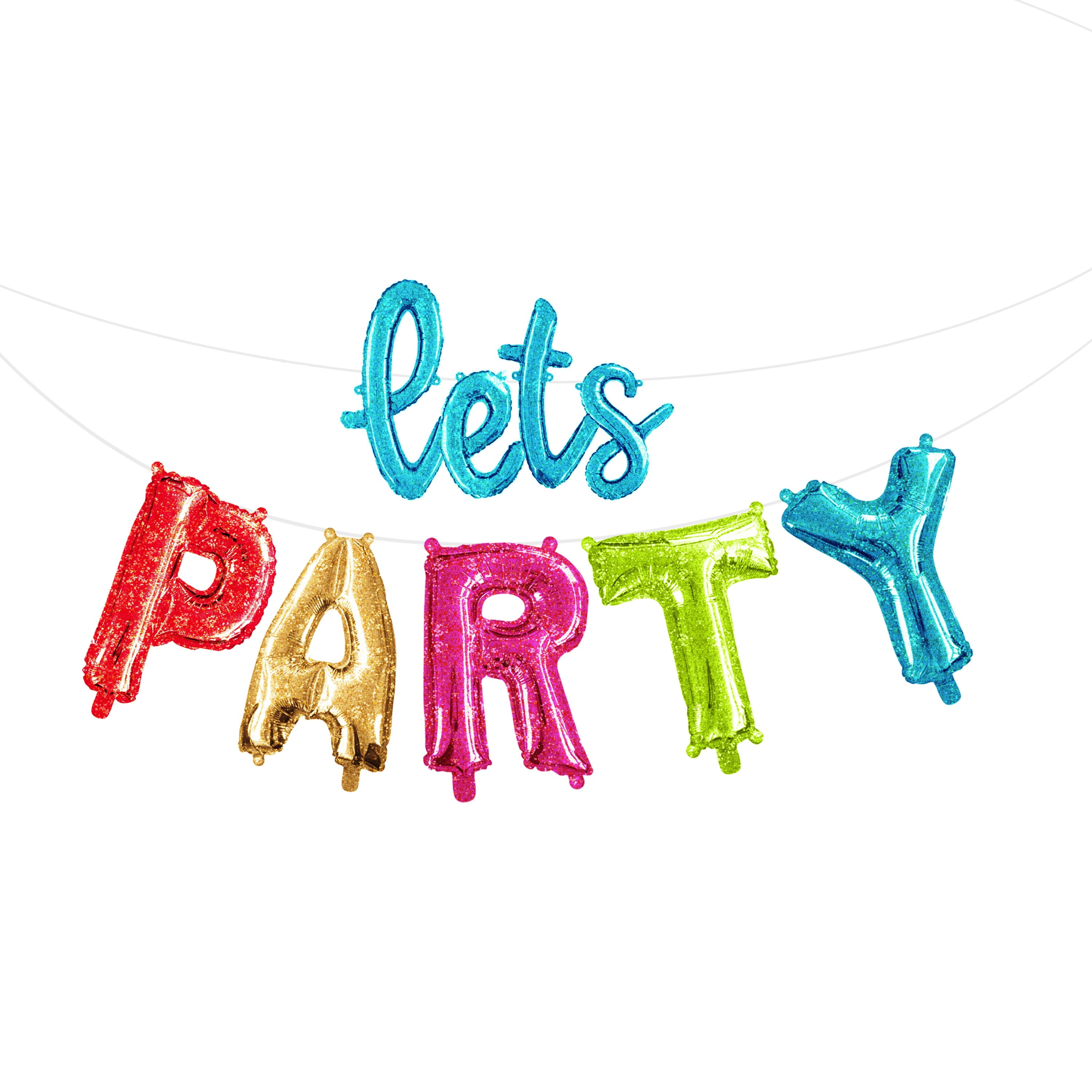 Way to Celebrate! Let's Party Balloon Banner 22' x 18", 1 Ct
