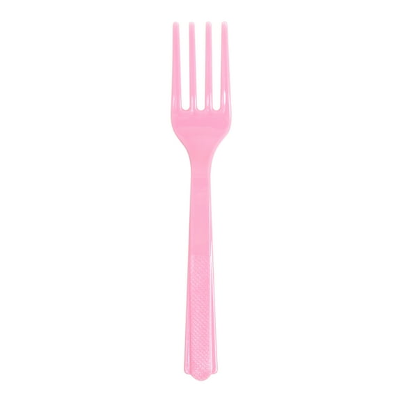 Plastic Disposable Forks, Light Pink, 24 Pieces, by Way To Celebrate