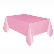 Way to Celebrate! Light Pink Plastic Party Tablecloth, 108in x 54in