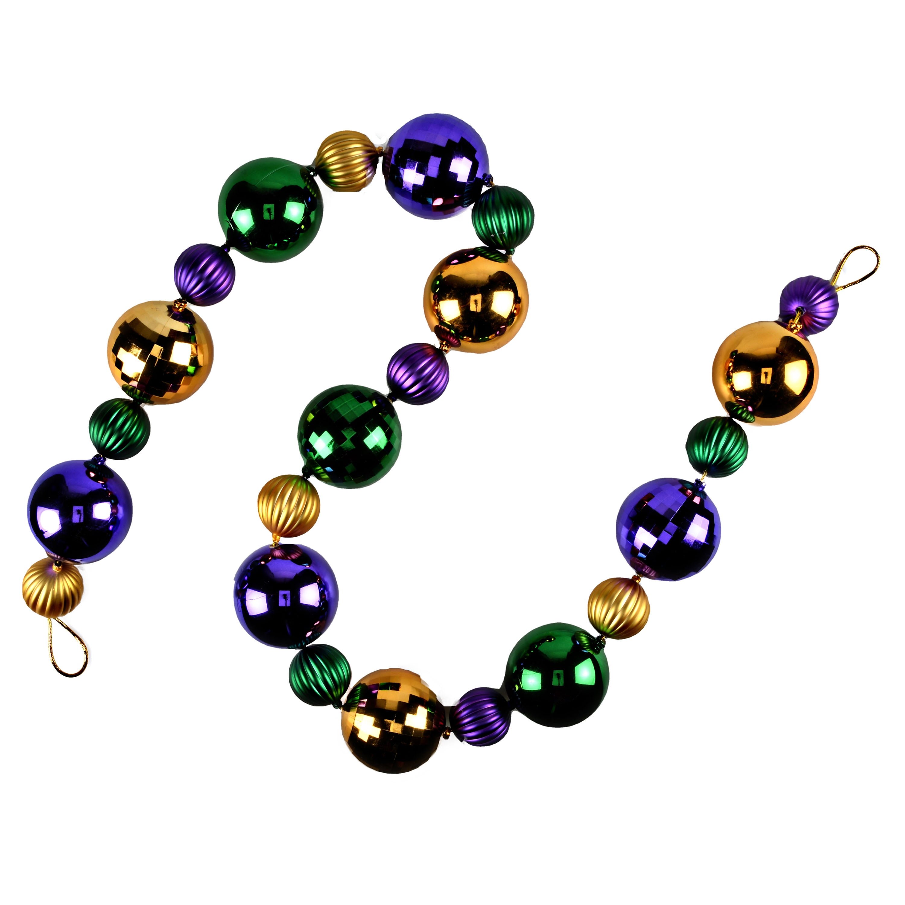 Way to Celebrate Mardi Gras Shatterproof Ball Garland, 6 ft.