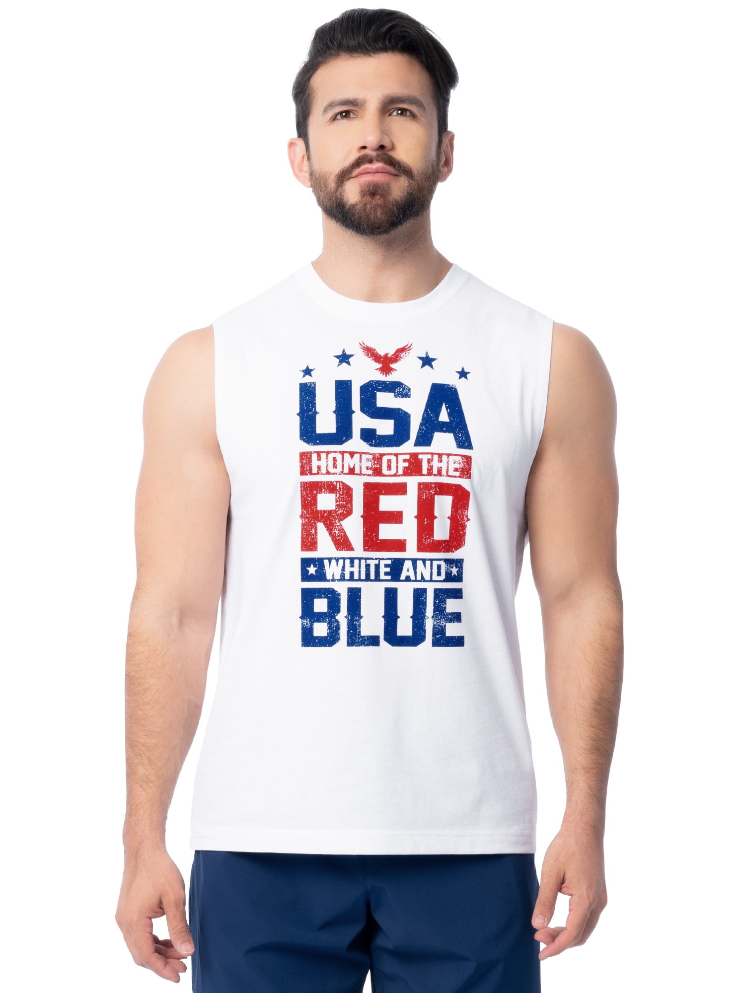 Way to Celebrate Men's & Big Men's 4th of July Americana Graphic Muscle Tank, Sizes S-5XL